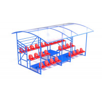 Трибуна с навесом, с ограждением, 3-х рядная Glav 20.012