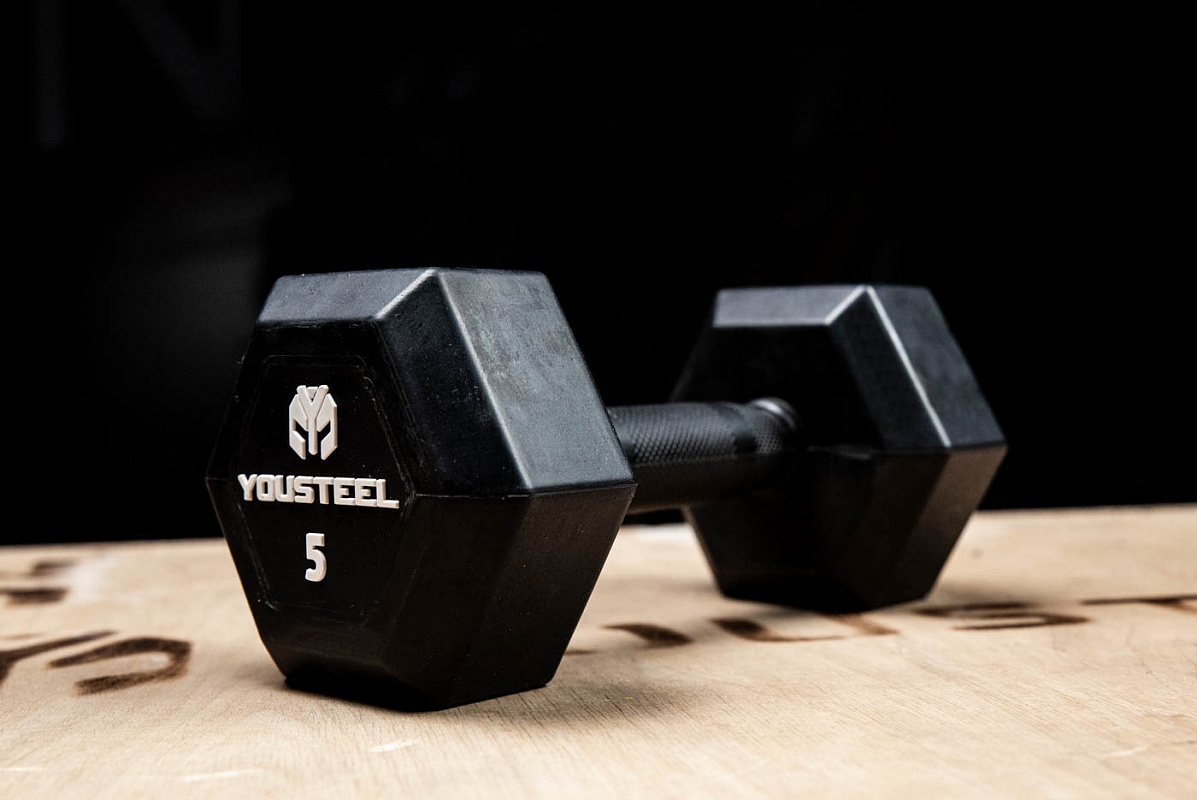 Гантель обрезиненная YouSteel HEX DB 10 кг 1197_800