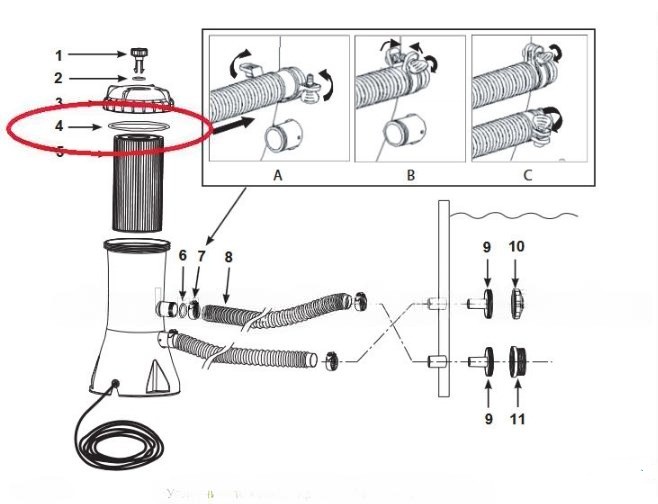 Уплотнитель кольцо крышки фильтр-насосов Intex 10325 658_504