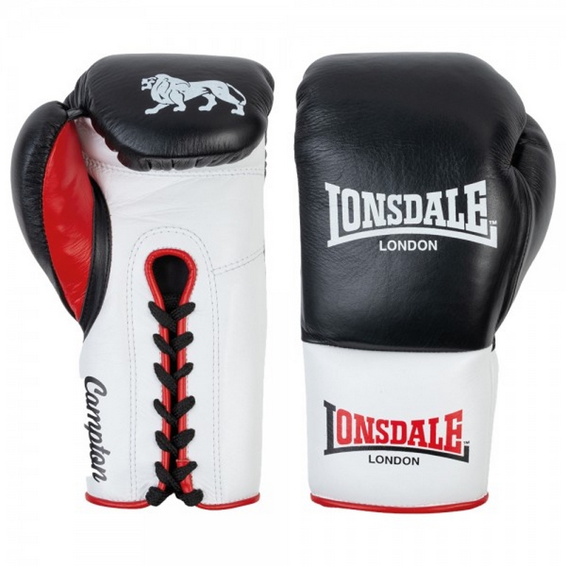 Перчатки боевые 8oz Lonsdale Campton 160003 8 R BK/WHT/RD черный\белый\красный 800_800