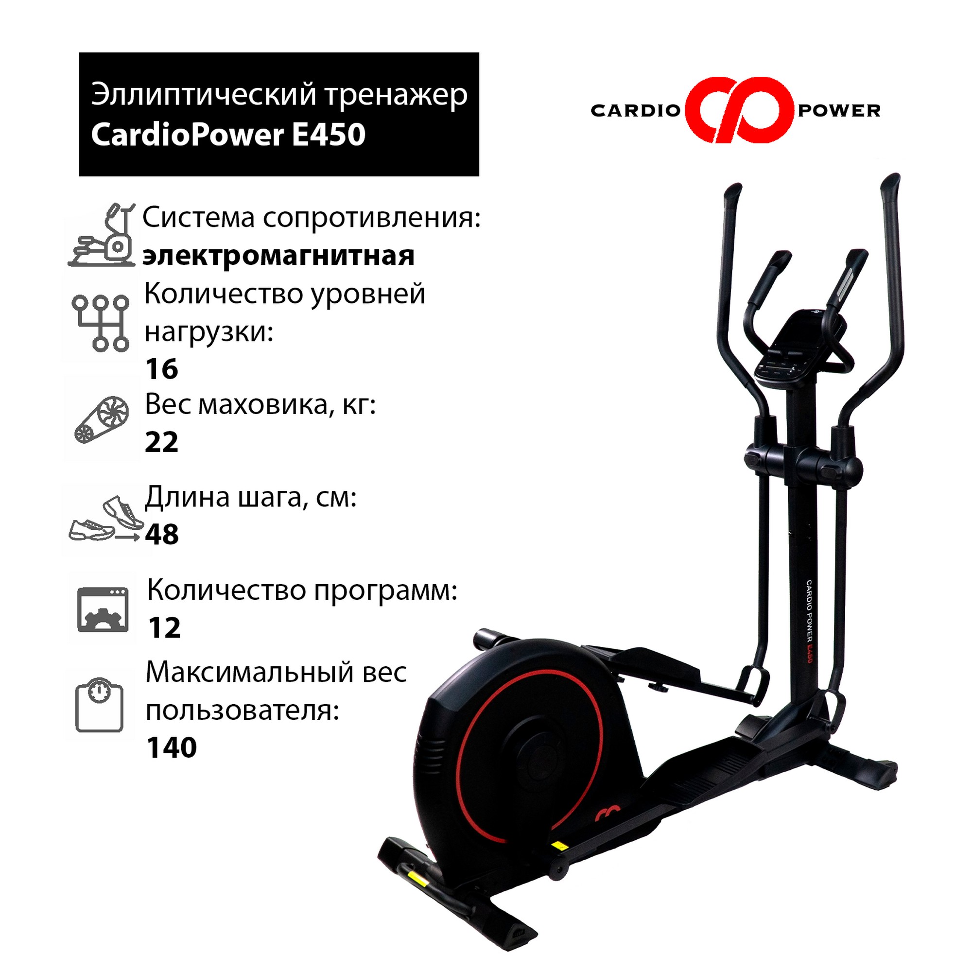 Эллиптический тренажер CardioPower E450 2000_2000