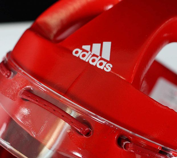 Шлем для тхэквондо с маской Adidas Head Guard Face Mask WT adiTHGM01 красный 621_553