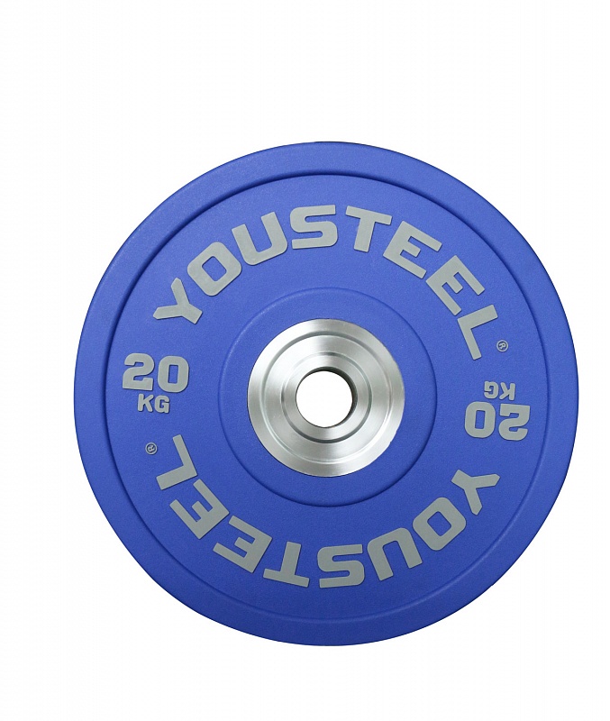 Диск PU 20кг YouSteel бампированный, полиуретановый, синий 677_800