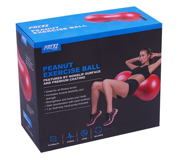 Мяч овальный PRCTZ PEANUT EXERCISE BALL, 50х100 см PF0015 623_559