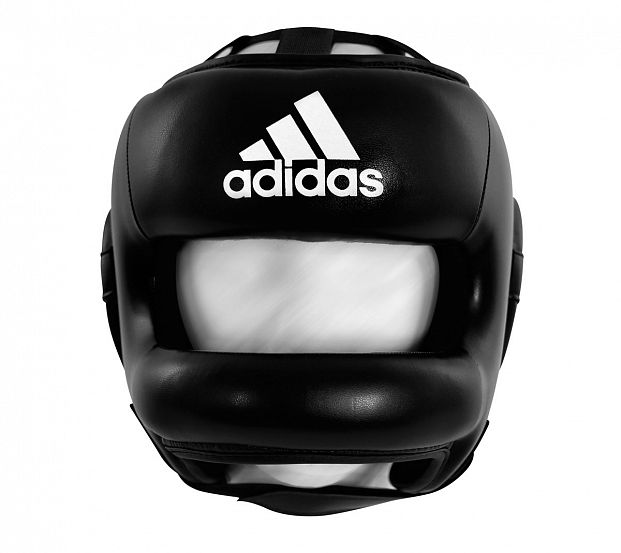 Шлем боксерский с бампером Adidas Pro Full Protection Boxing Headgear adiBHGF01 черный 621_553